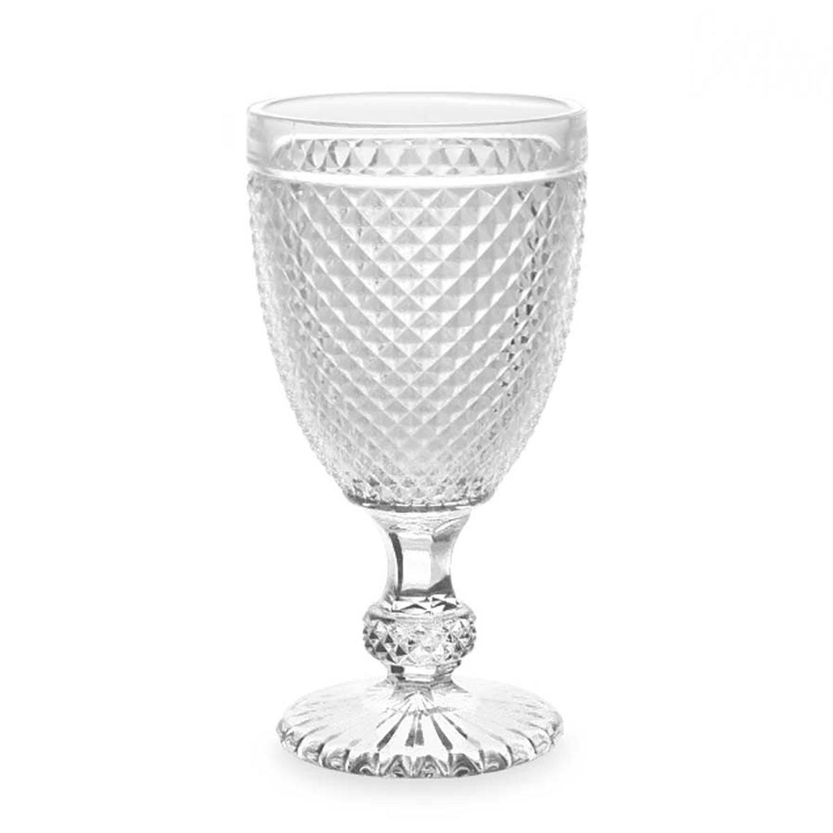 Copo De Água Diamond Com Pé Em Vidro 24cl