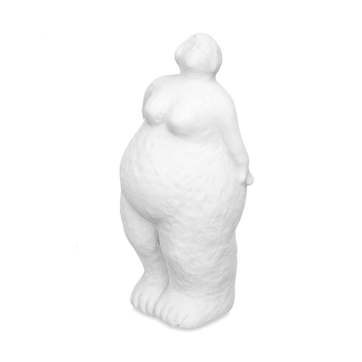 Figura de mujer de cer&aacute;mica blanca 34cm
