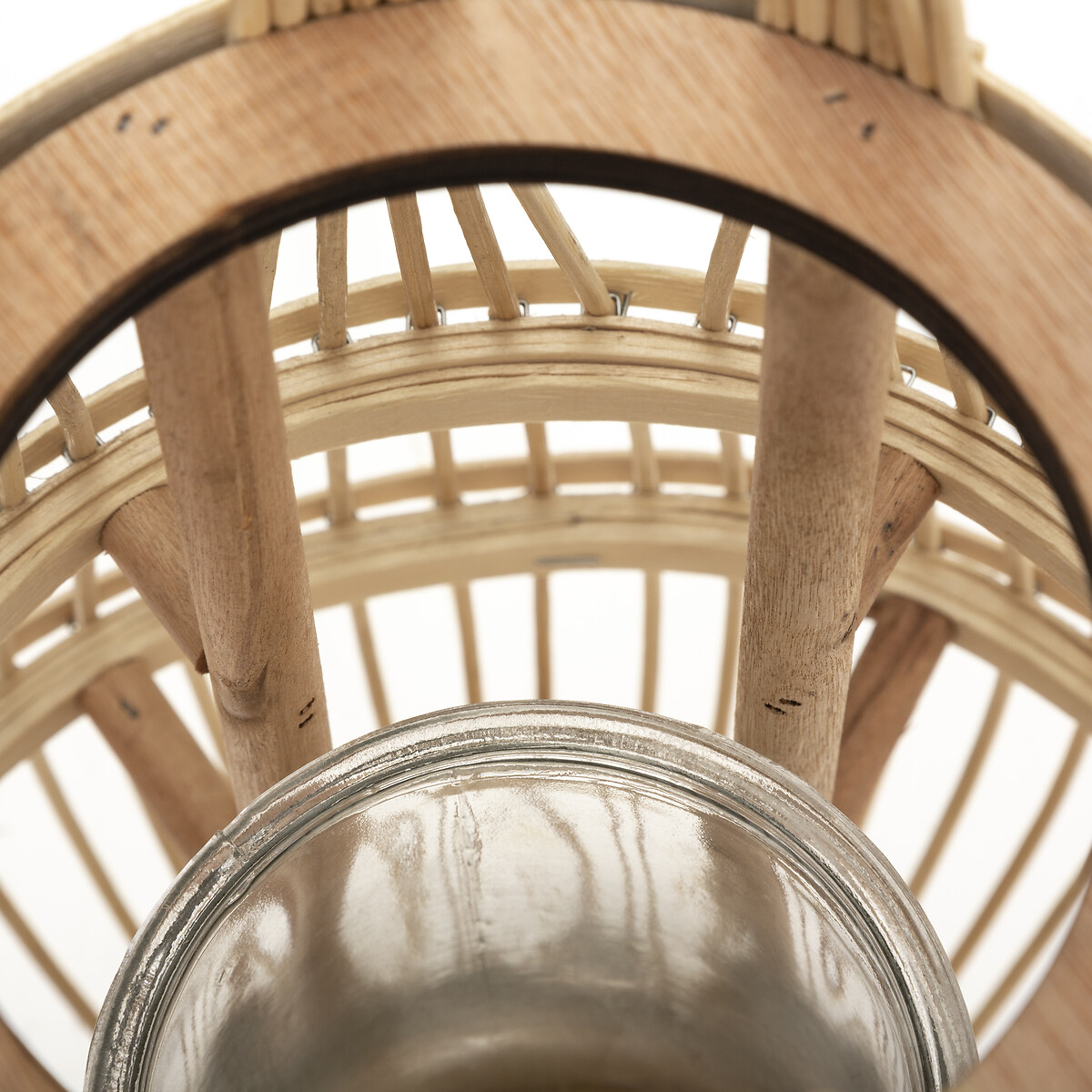 Farol De Rat&aacute;n Beige 37.5Cm