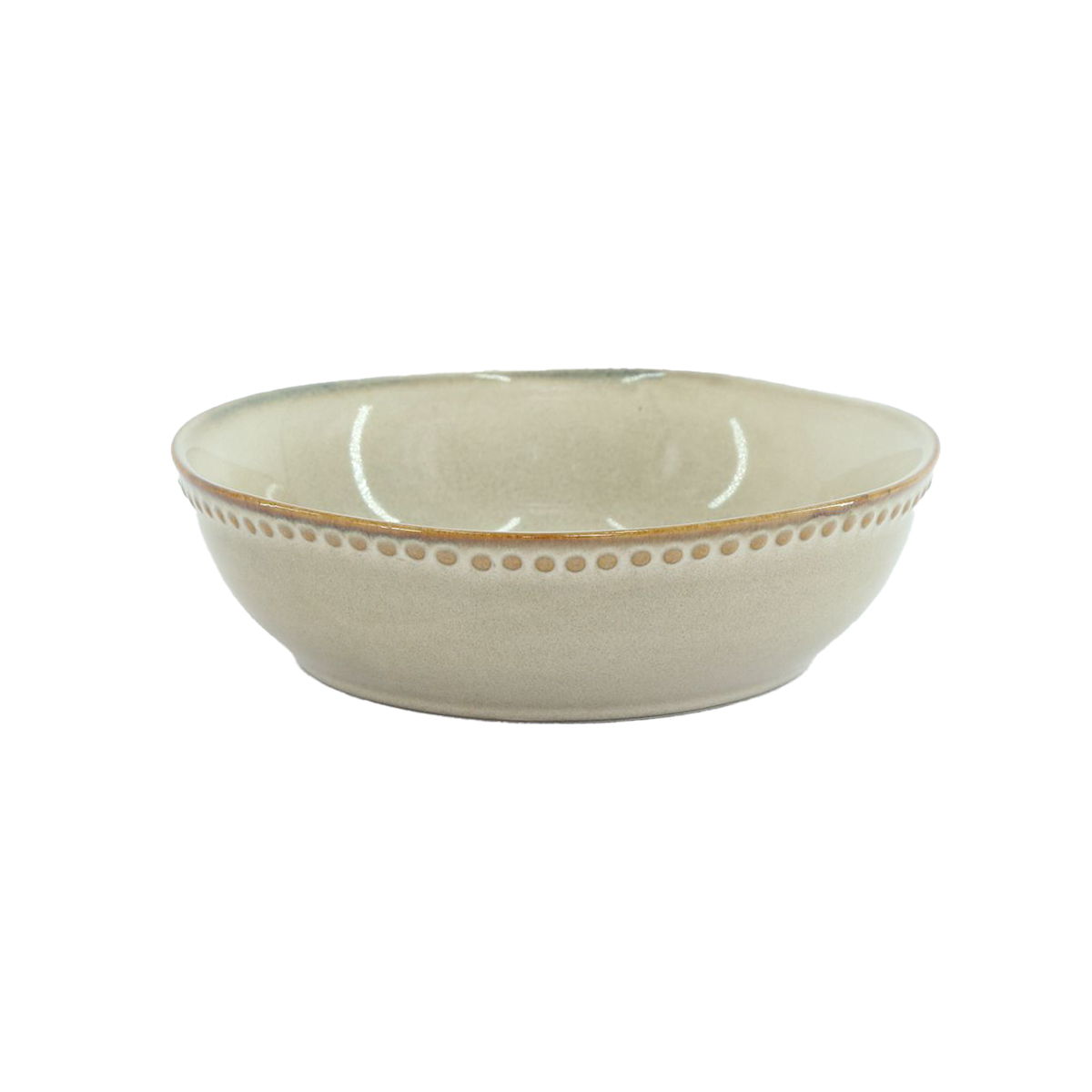 Prato De Sopa Capri Bege Em Cerâmica 17cm