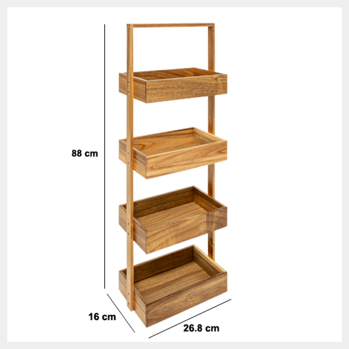 Mueble wc de madera de acacia 88cm 