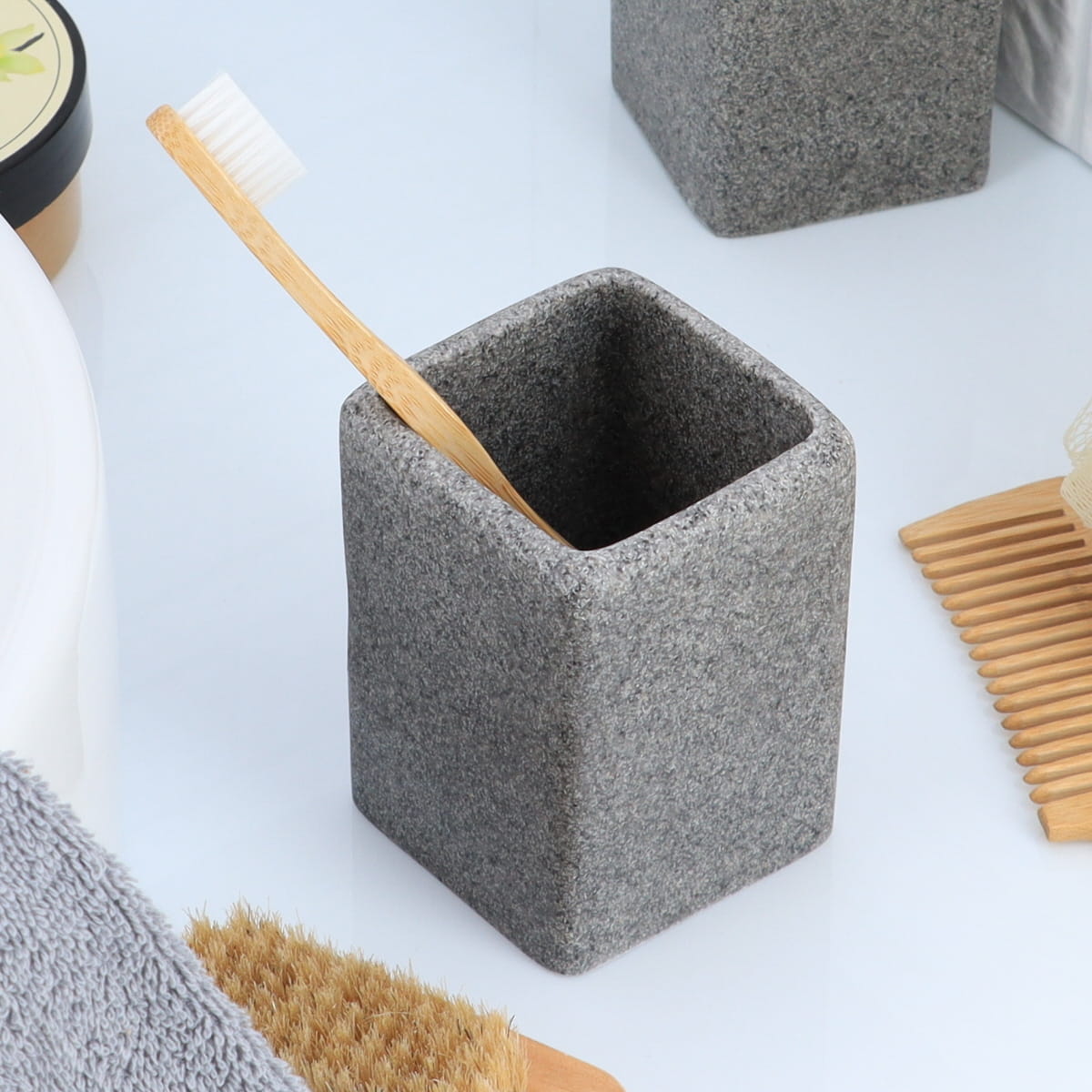 Vaso de lavabo gris efecto piedra
