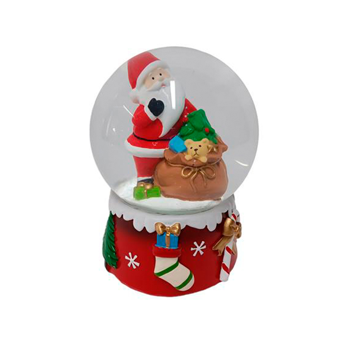 Bola De Nieve Con Papá Noel 10cm 