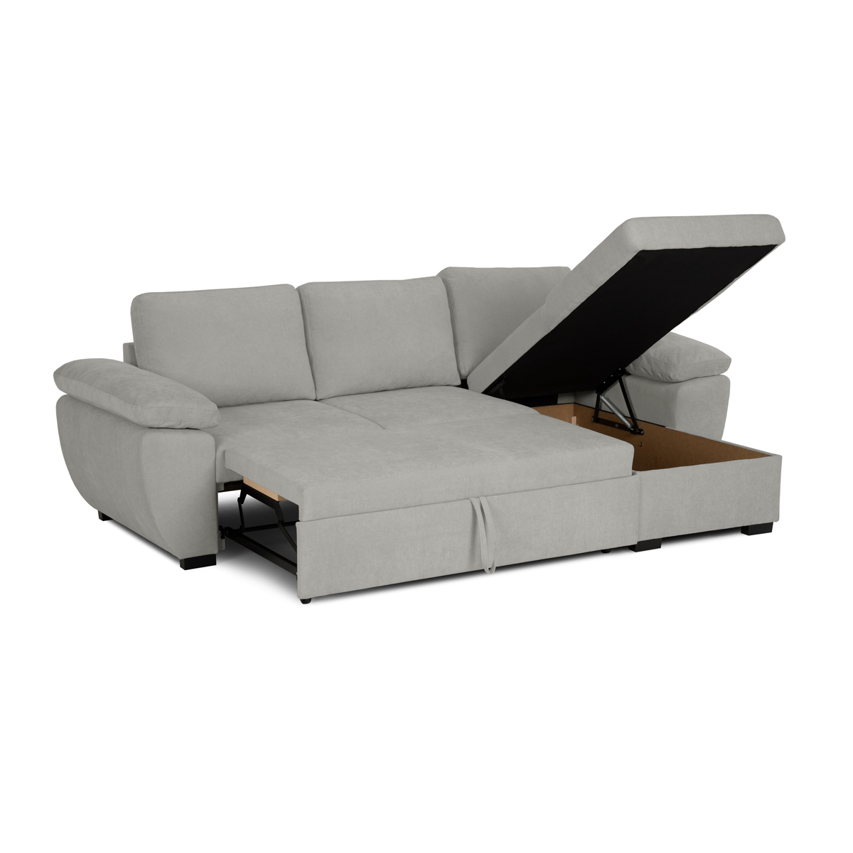 Sof&aacute; cama DRESDEN con arc&oacute;n y chaise longue beige