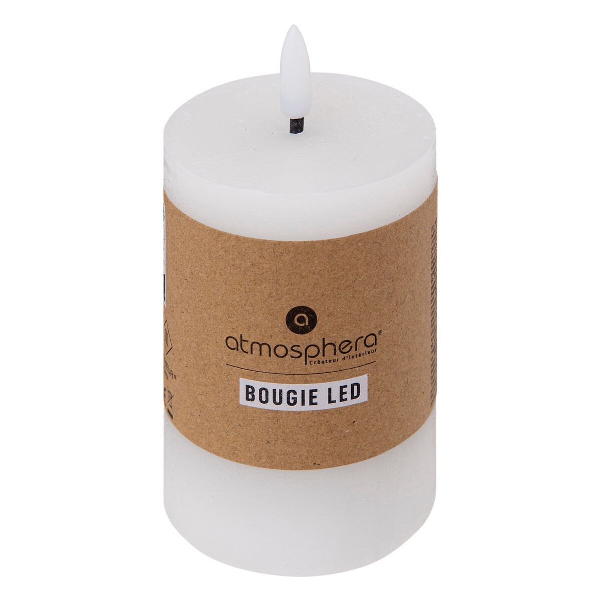 Vela Led Cilíndrica Molia Blanca 12.5cm