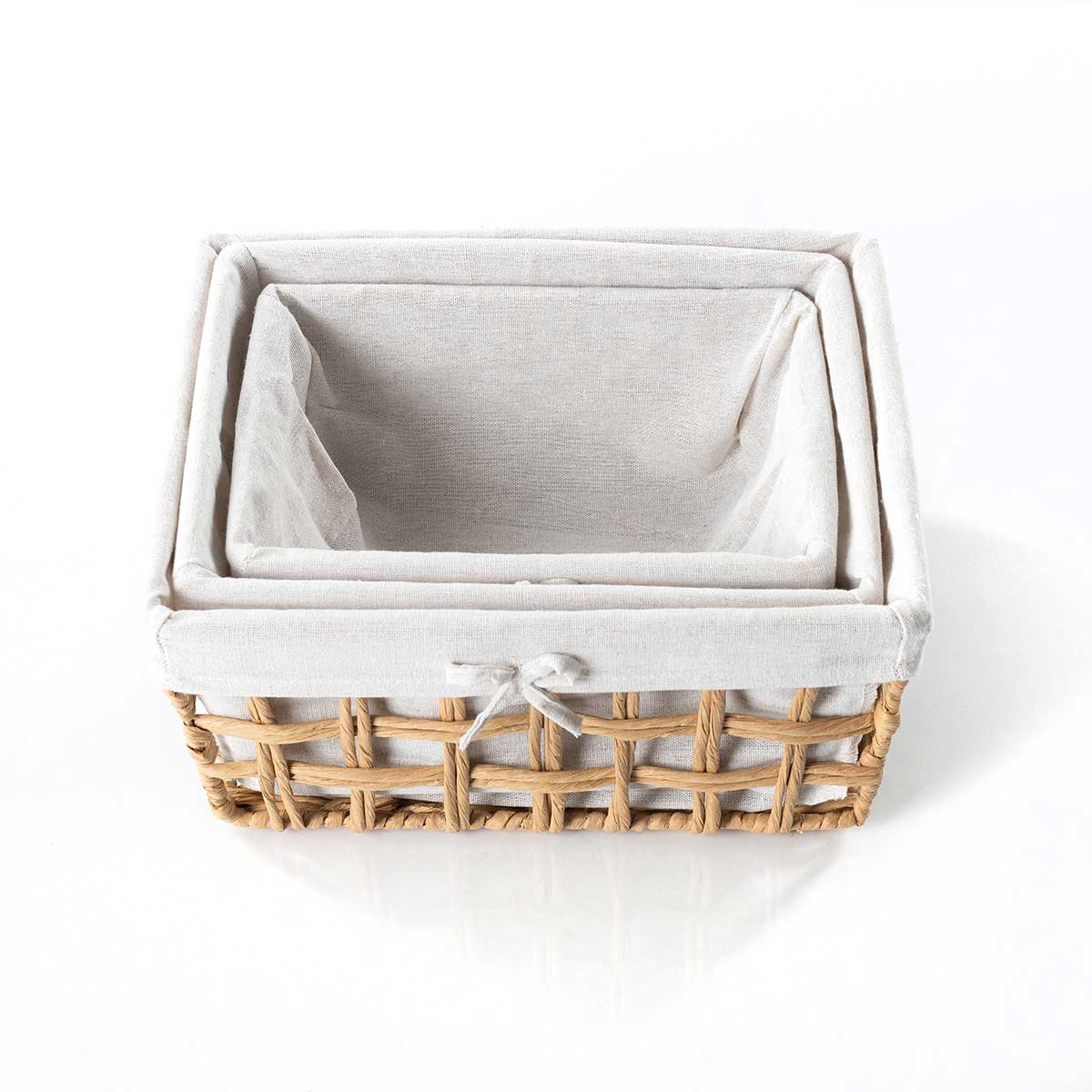 Cesta de baño natural y lino 24x32cm