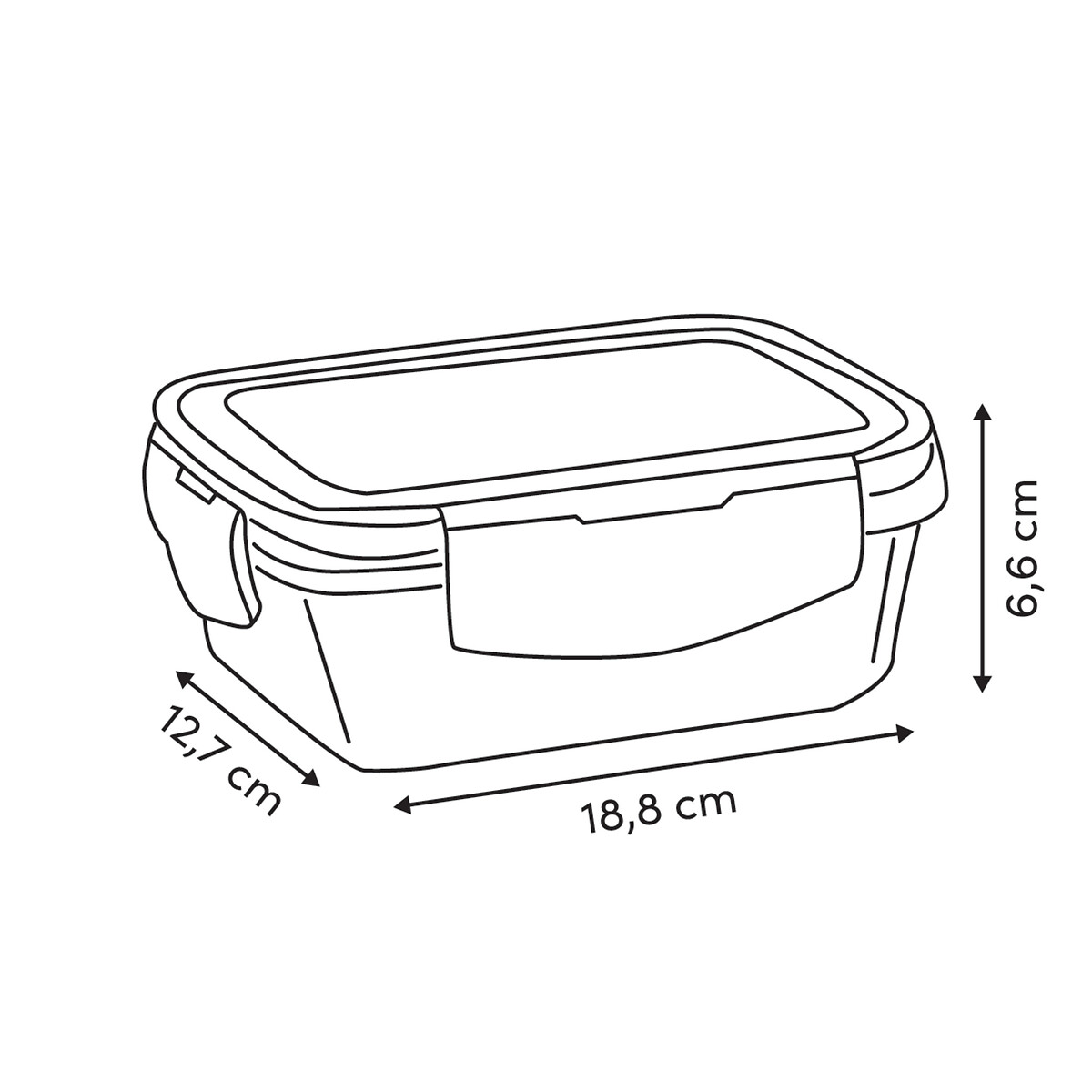 Caja herm&eacute;tica rectangular CLIPEAT 0.9L