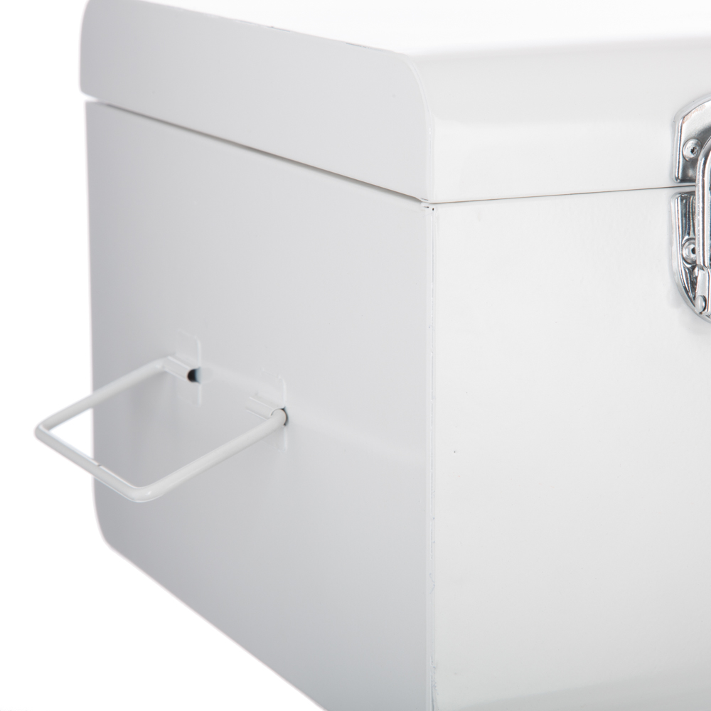 Baúl De Metal Blanco 39x23x16Cm