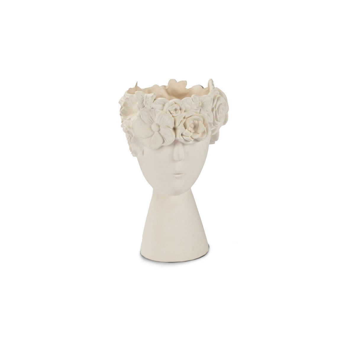 Jarra De Cer&acirc;mica Winter Light Branco Em Forma De Busto 20cm