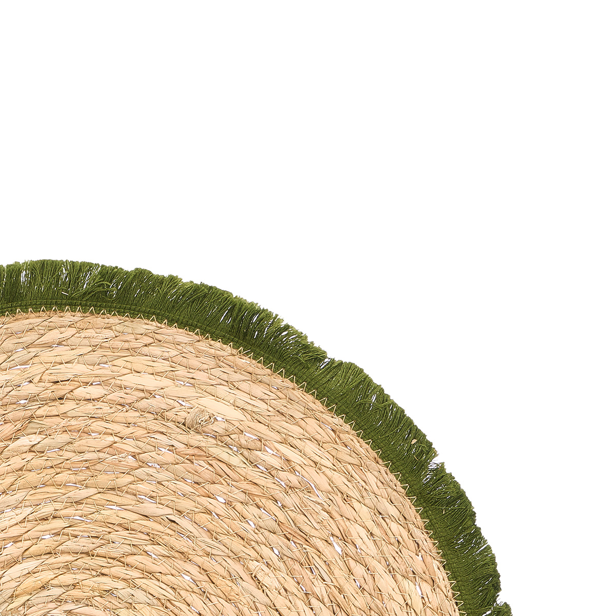 Mantel individual con flecos verde 38cm