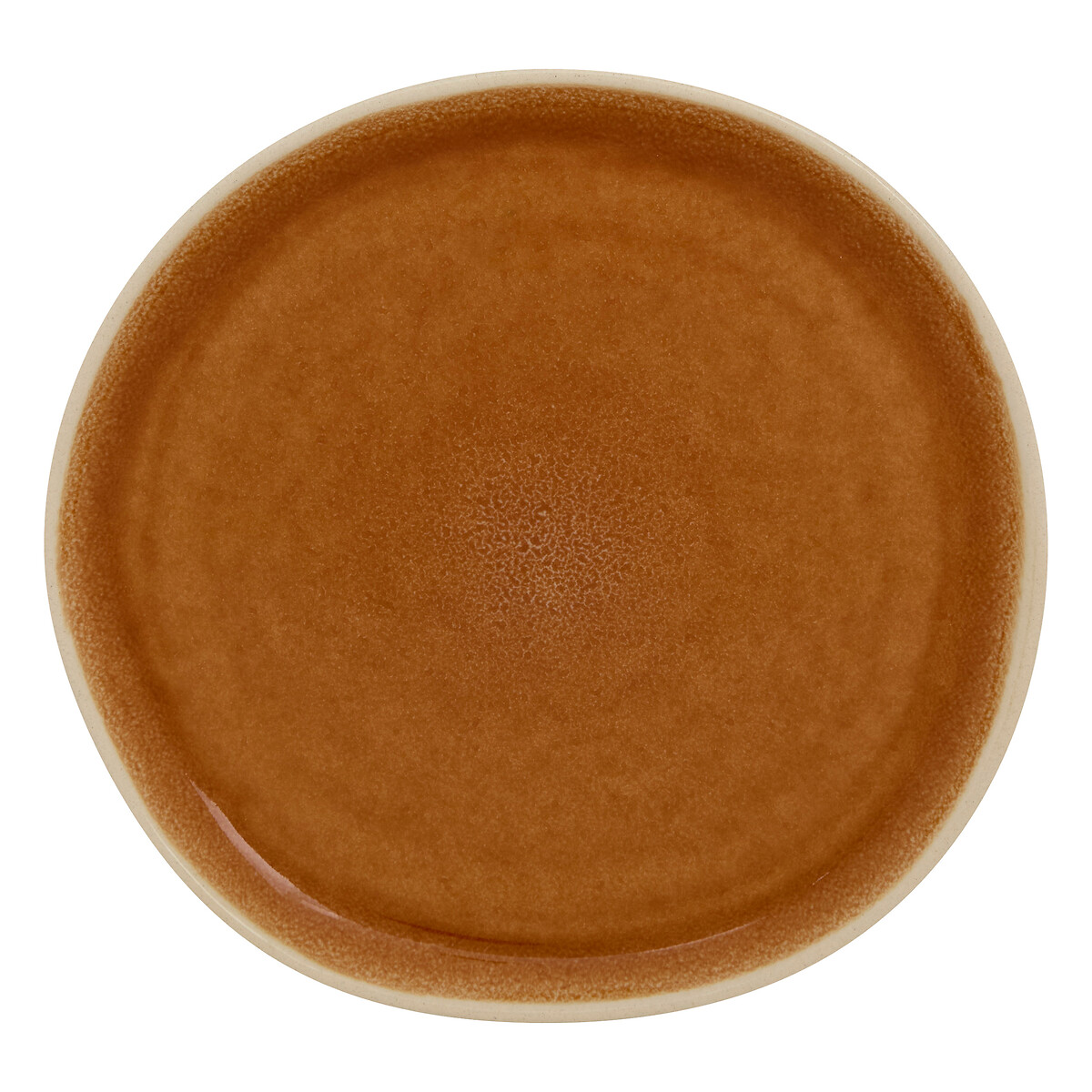 Plato de postre WONJA marr&oacute;n de cer&aacute;mica 27cm