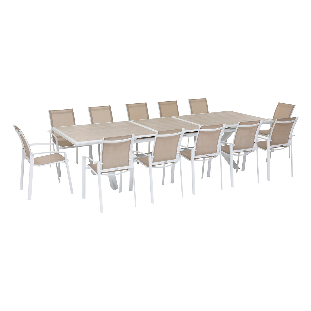 Mesa extensible AXIOME lino y blanco 250-330cm