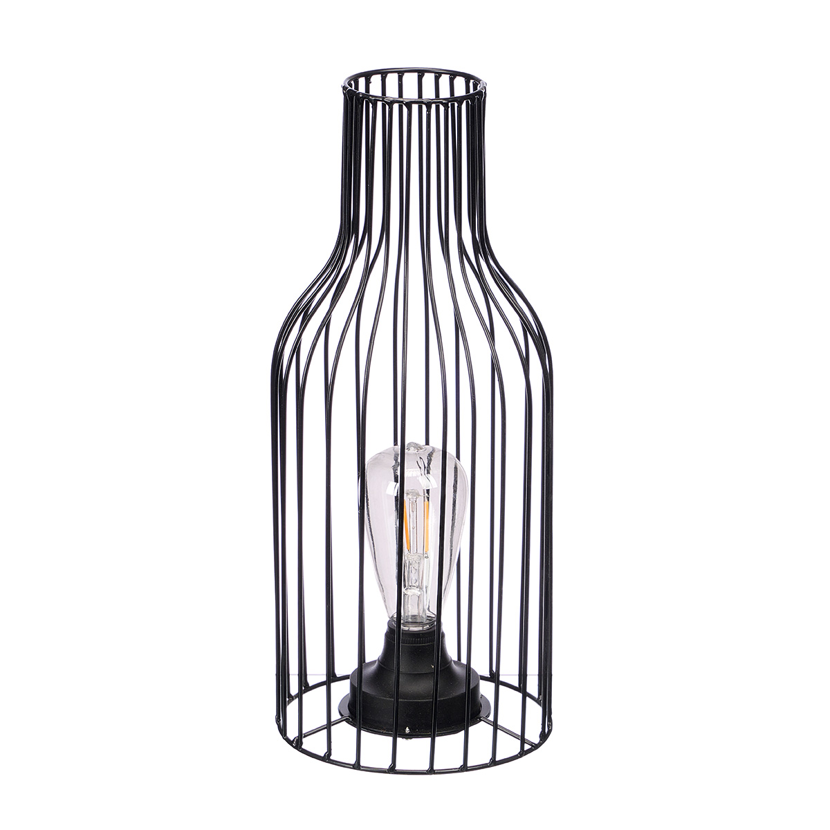 L&aacute;mpara de mesa negra de metal 38cm