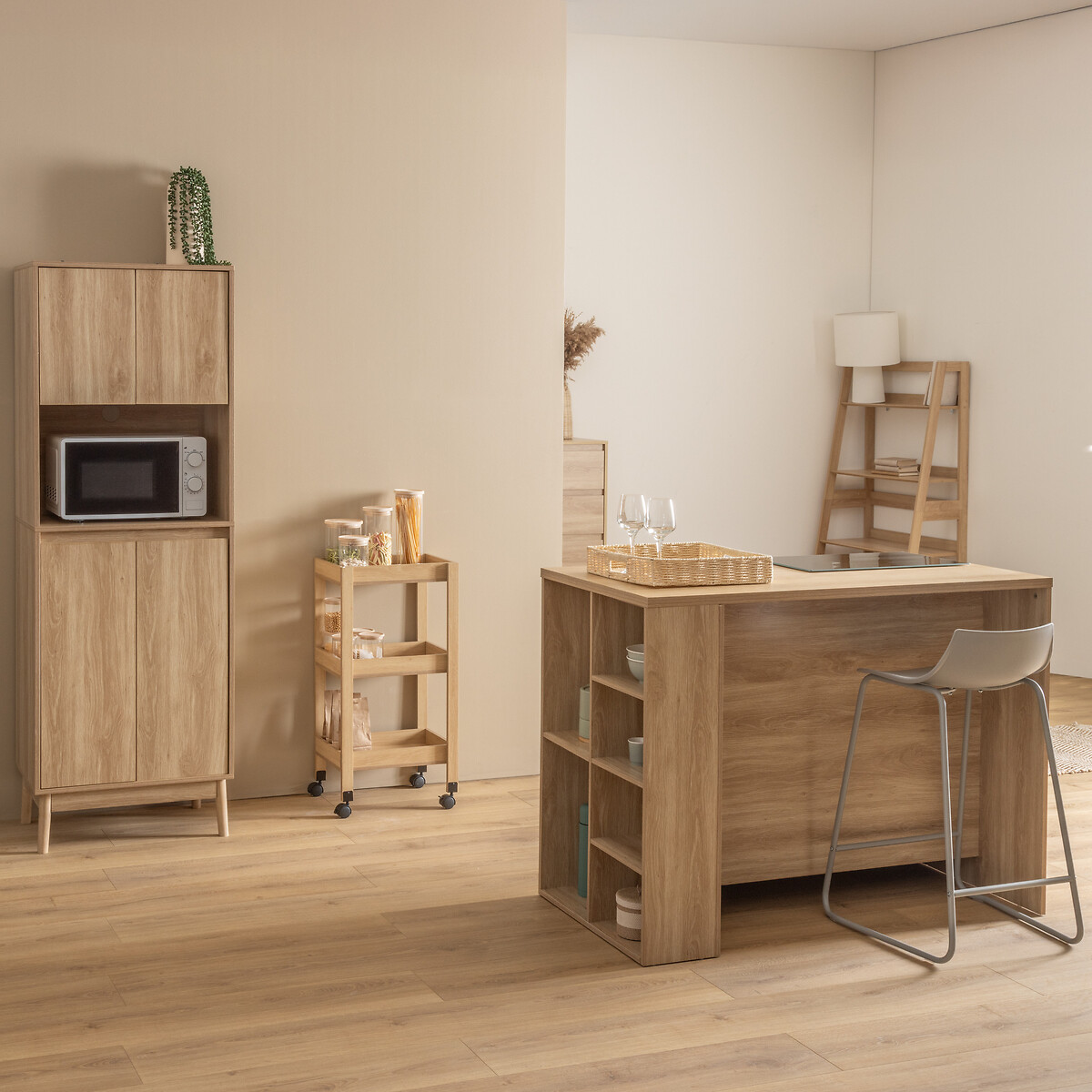 Isla de cocina ABAN beige de mdf