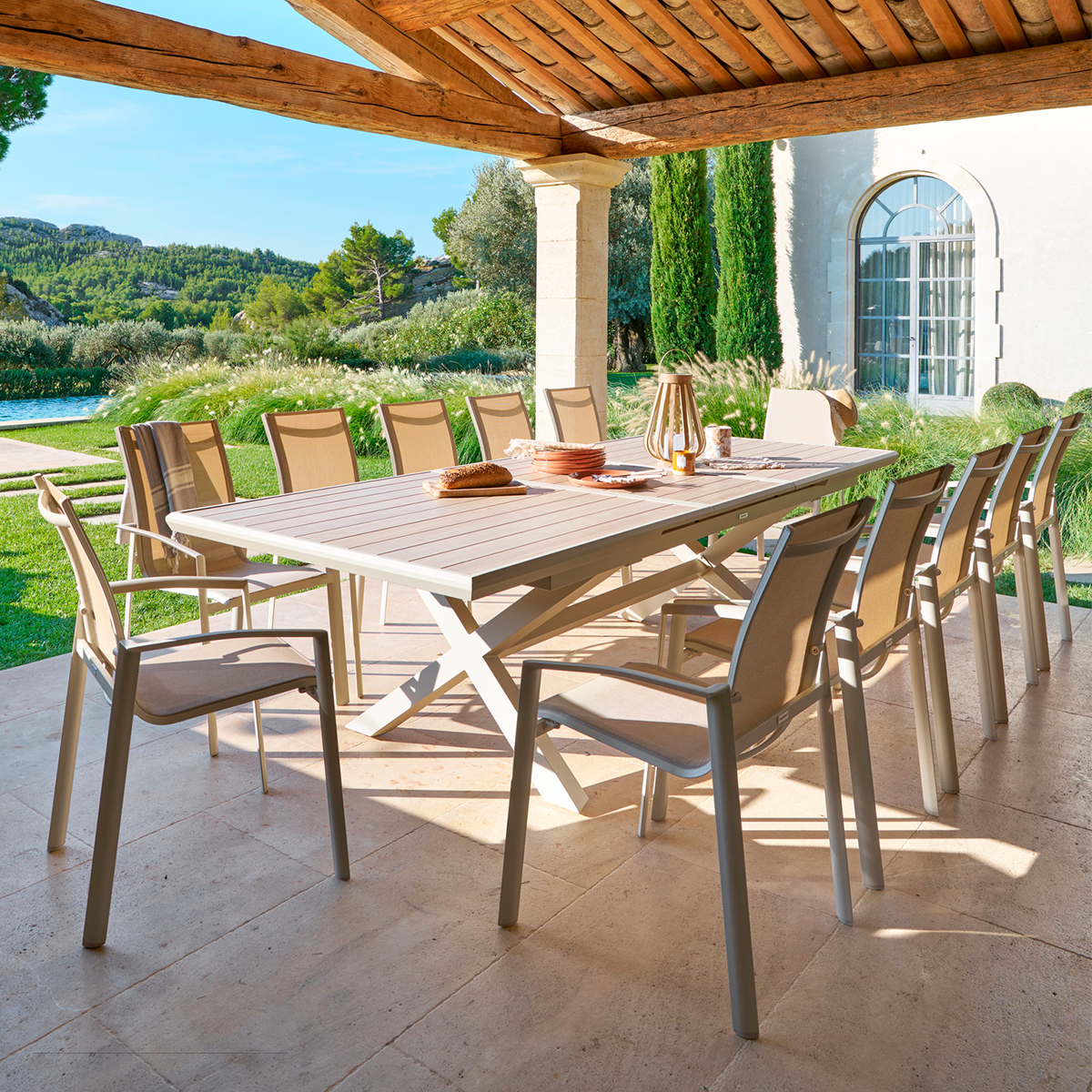 Mesa extensible AXIOME crudo 250-330cm