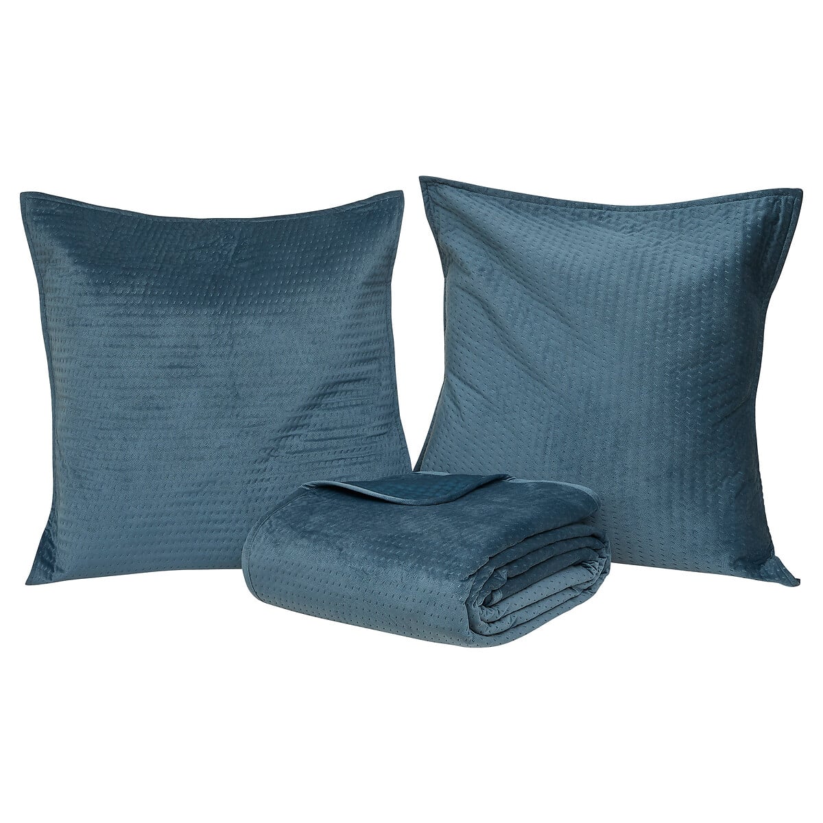 Colcha y 2 fundas de almohada LILOU azul 240x260cm