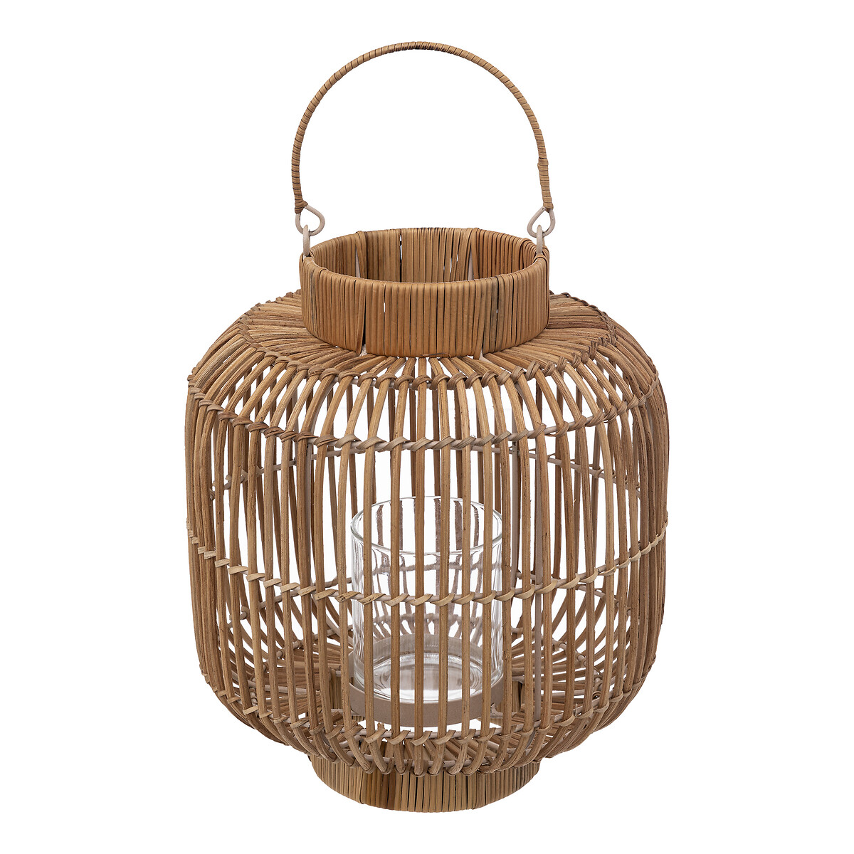 Farol De Rat&aacute;n Beige 25x31Cm