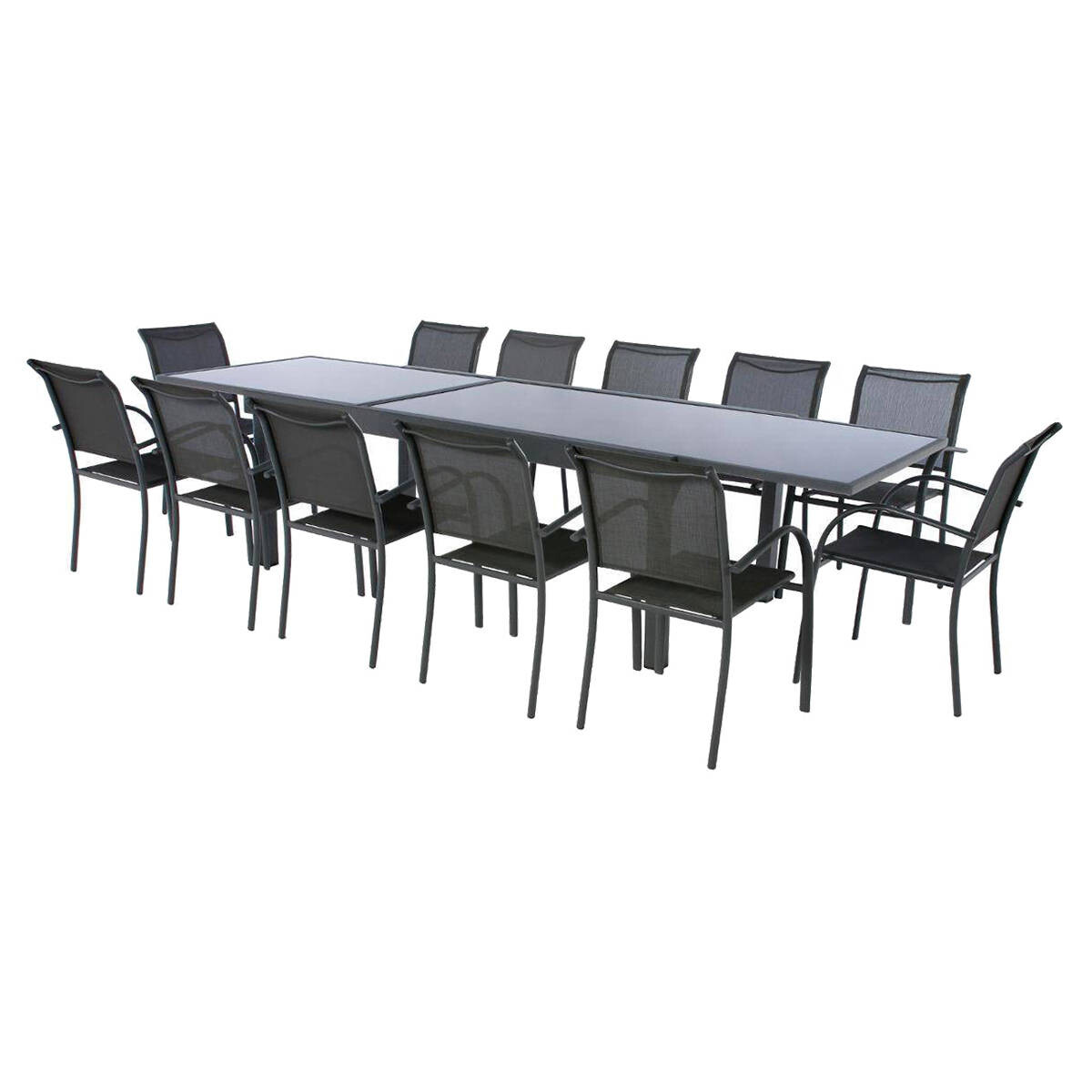 Mesa Extensível Piazza Cinza Graphite 200-320cm