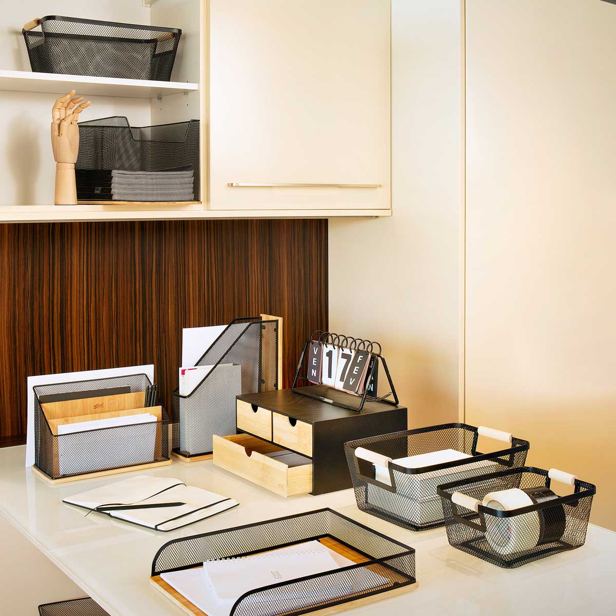 Revistero Metal/Bambú 9x27x33Cm