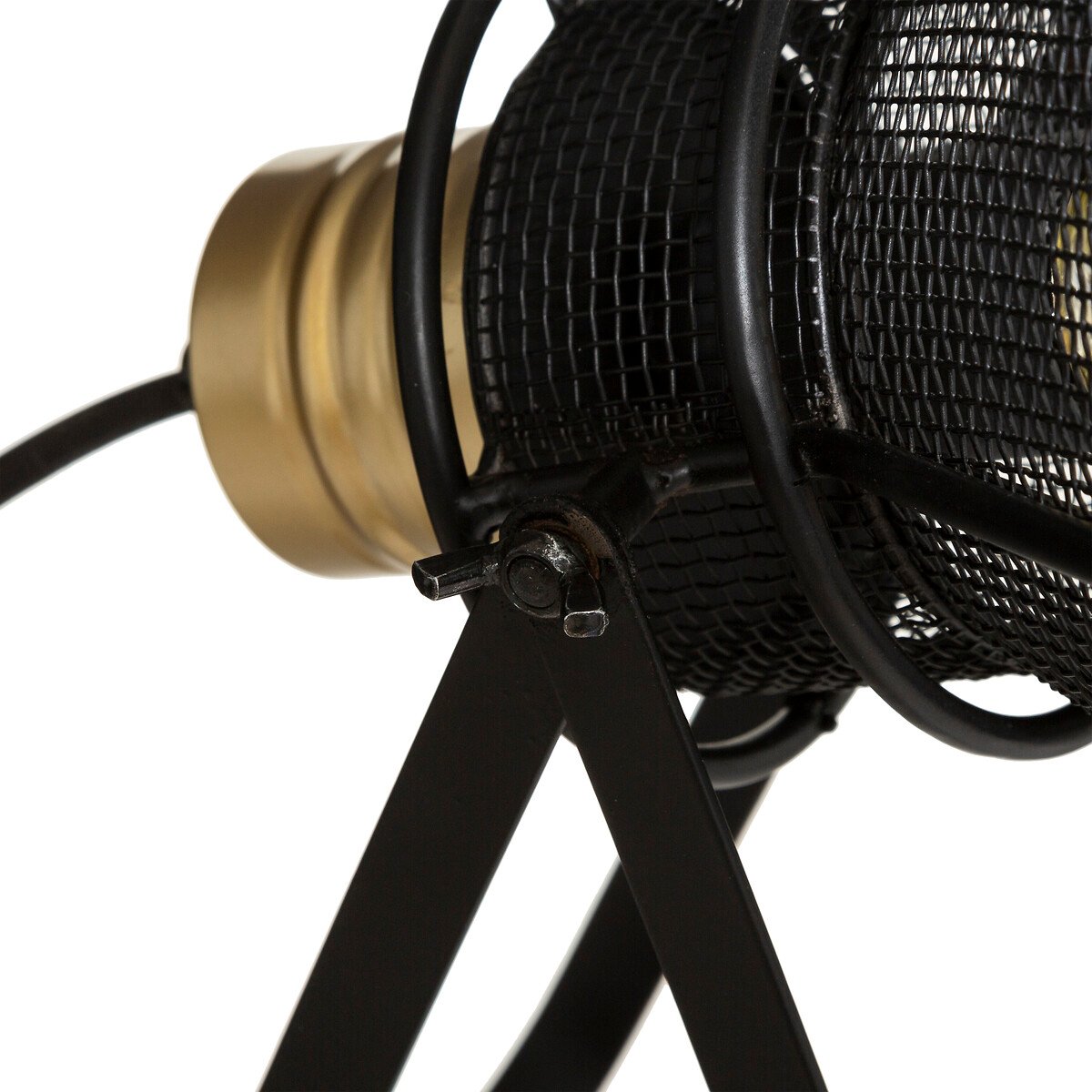 Candeeiro De Mesa Rodo Preto Em Metal