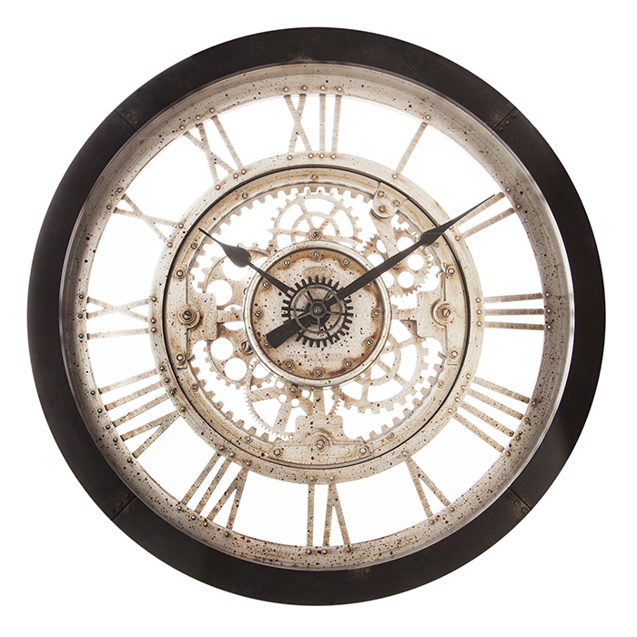 Reloj de pared negro mecanismo VINTAGE 61cm