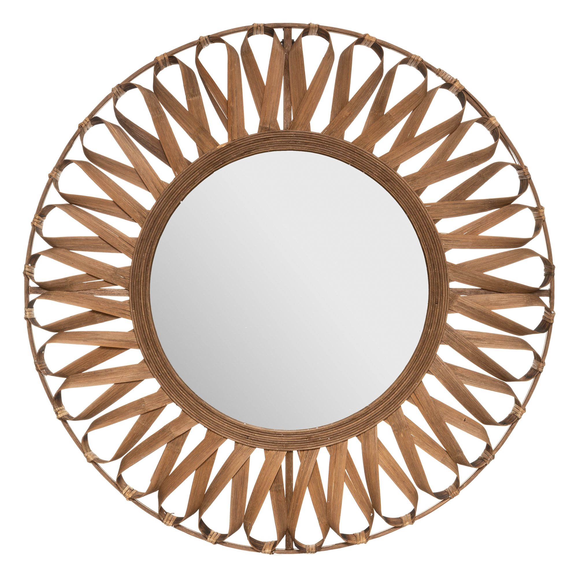 Espejo De Pared Eve De Bamb&uacute; Beige 93Cm