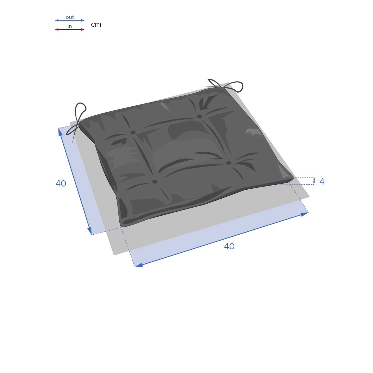 Coj&iacute;n para silla exterior KORAI Azul 40x40Cm