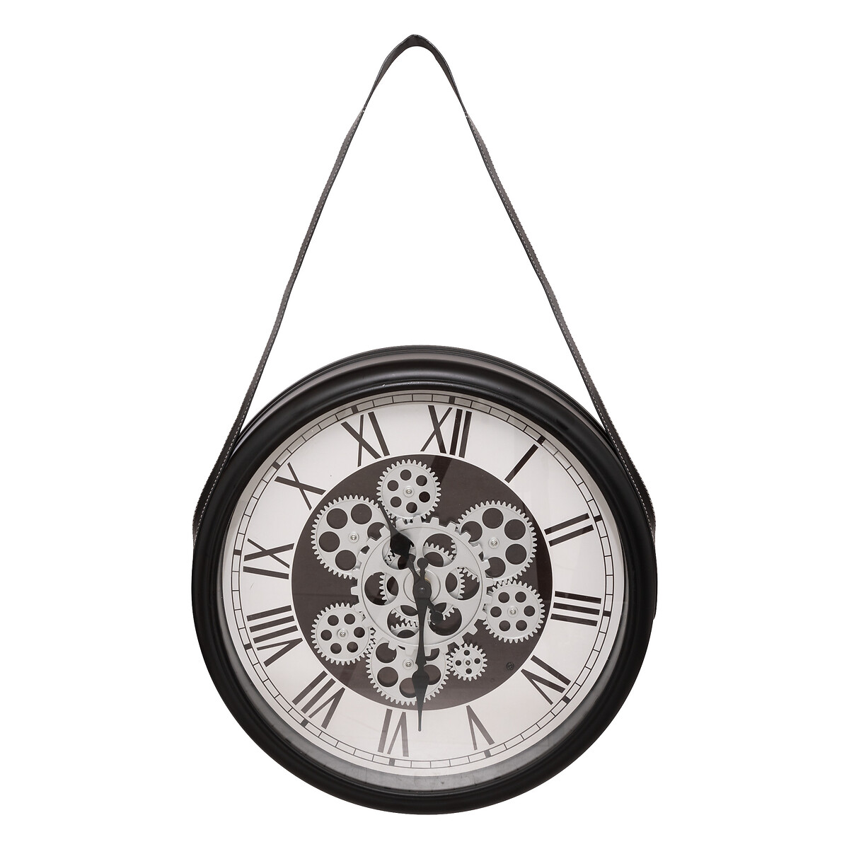 Reloj De Pared Peter Negro Con Asa