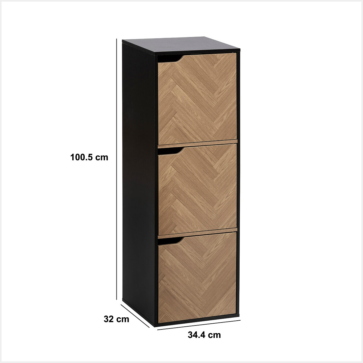Estante mix CHEVRONS negro con 3 m&oacute;dulos
