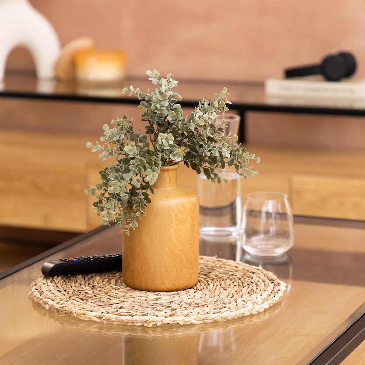 Jarr&oacute;n SOA de cer&aacute;mica efecto madera 17.5 cm