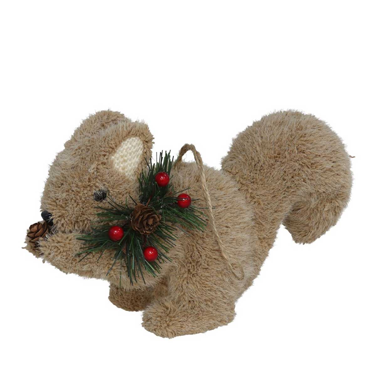 Adorno Ardilla Con Mu&eacute;rdago 20x19x12cm