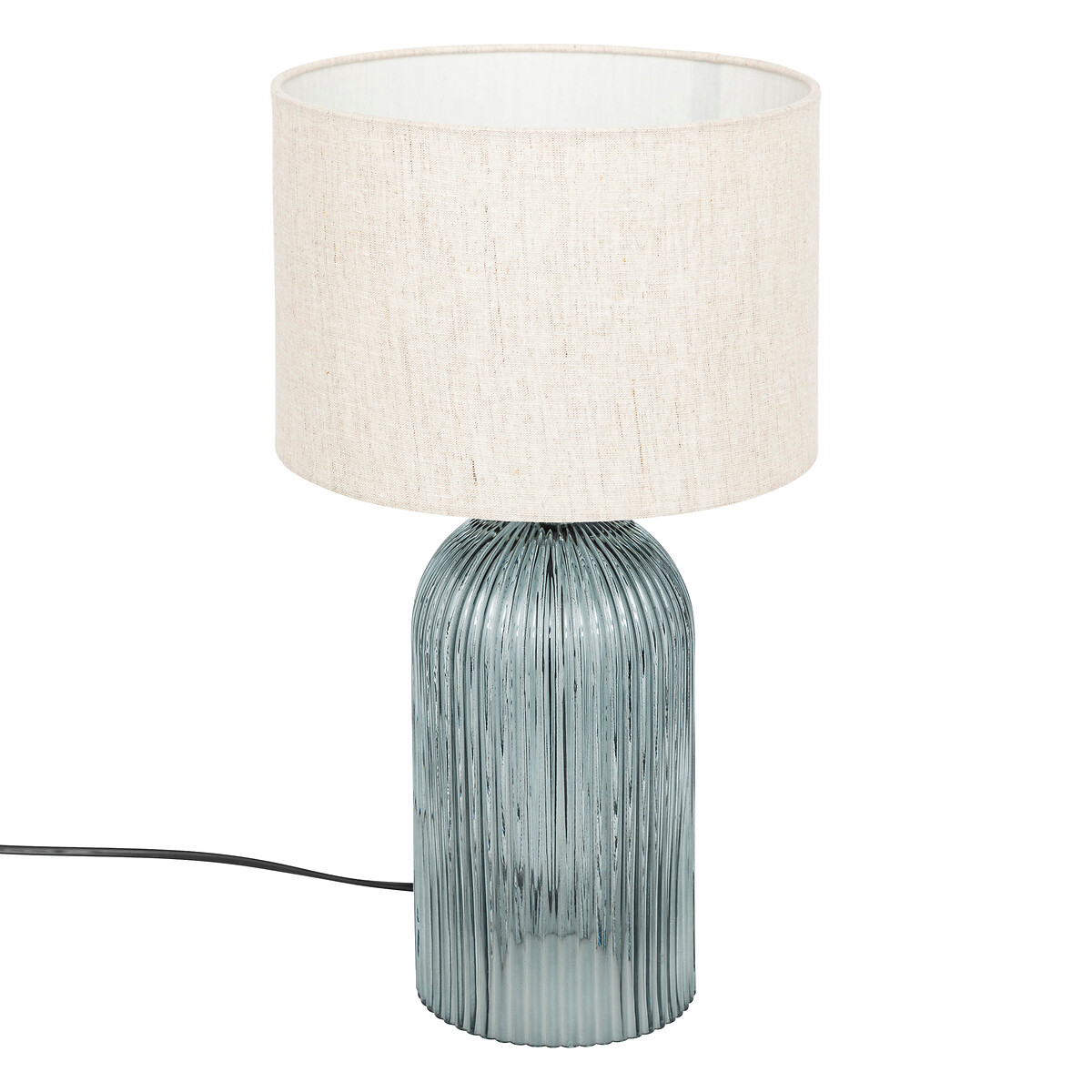 L&aacute;mpara De Mesa De Vidrio Azul Mati