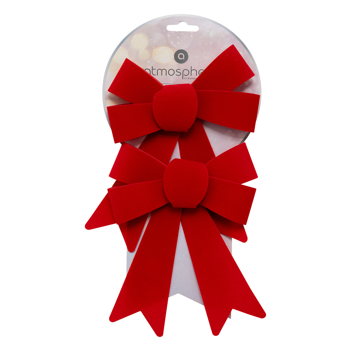 Conjunto De 2 La&ccedil;os Decorativos Vermelhos Efeito Veludo