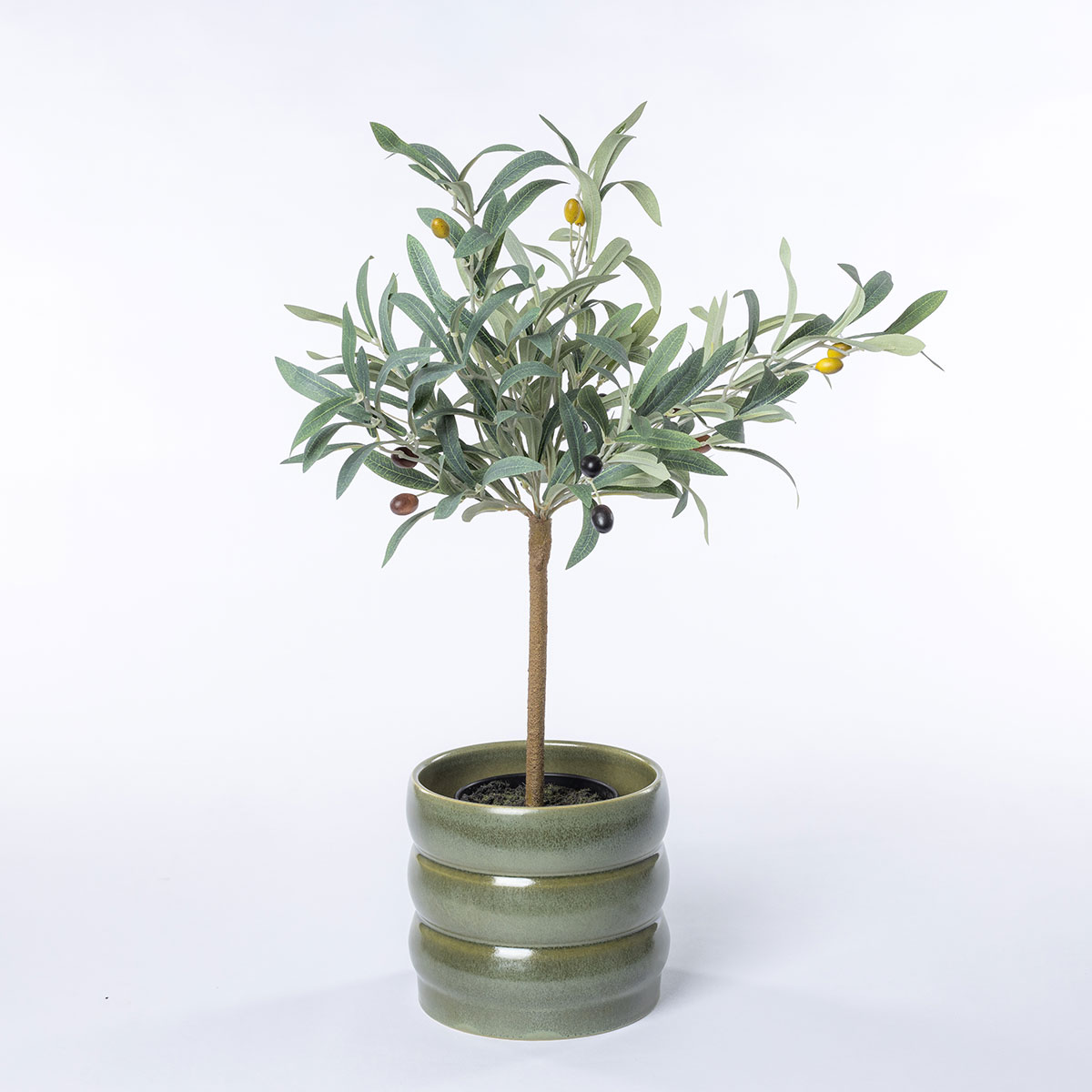 Maceta De Cerámica Ondulada Verde 16cm