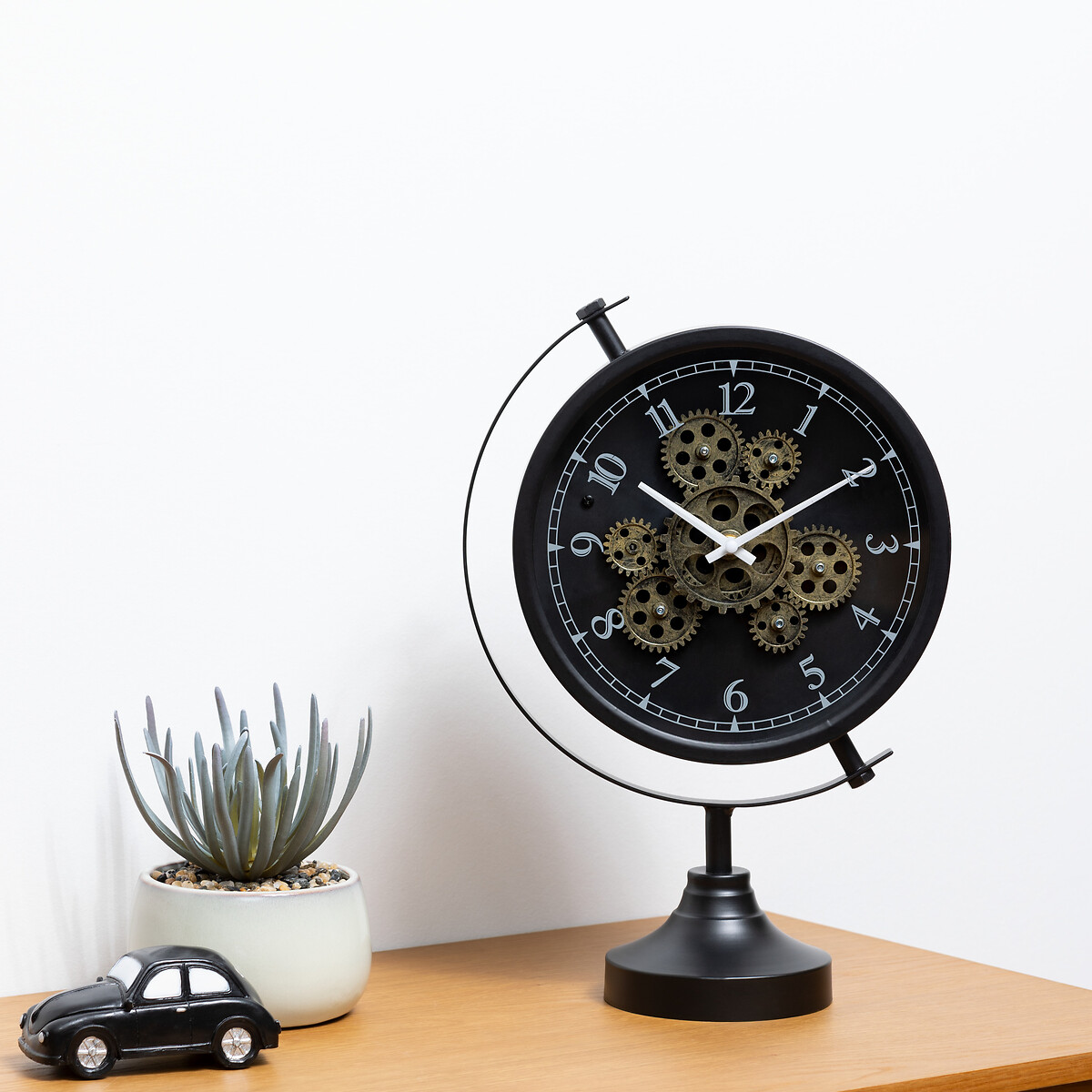 Reloj de mesa negro de metal 40x13x28cm