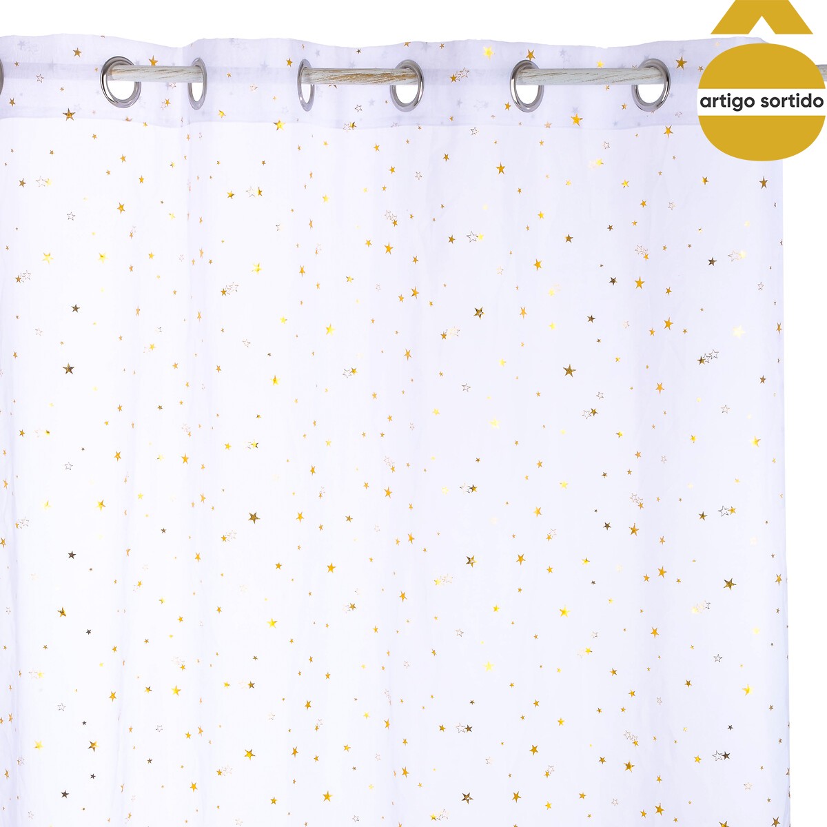 Cortina C/Estrellas Doradas 140x250Cm