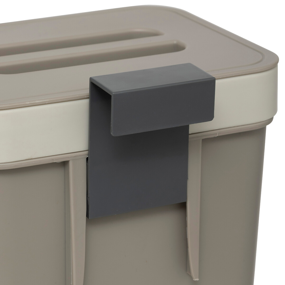 Cubo de basura con soporte beige 5l