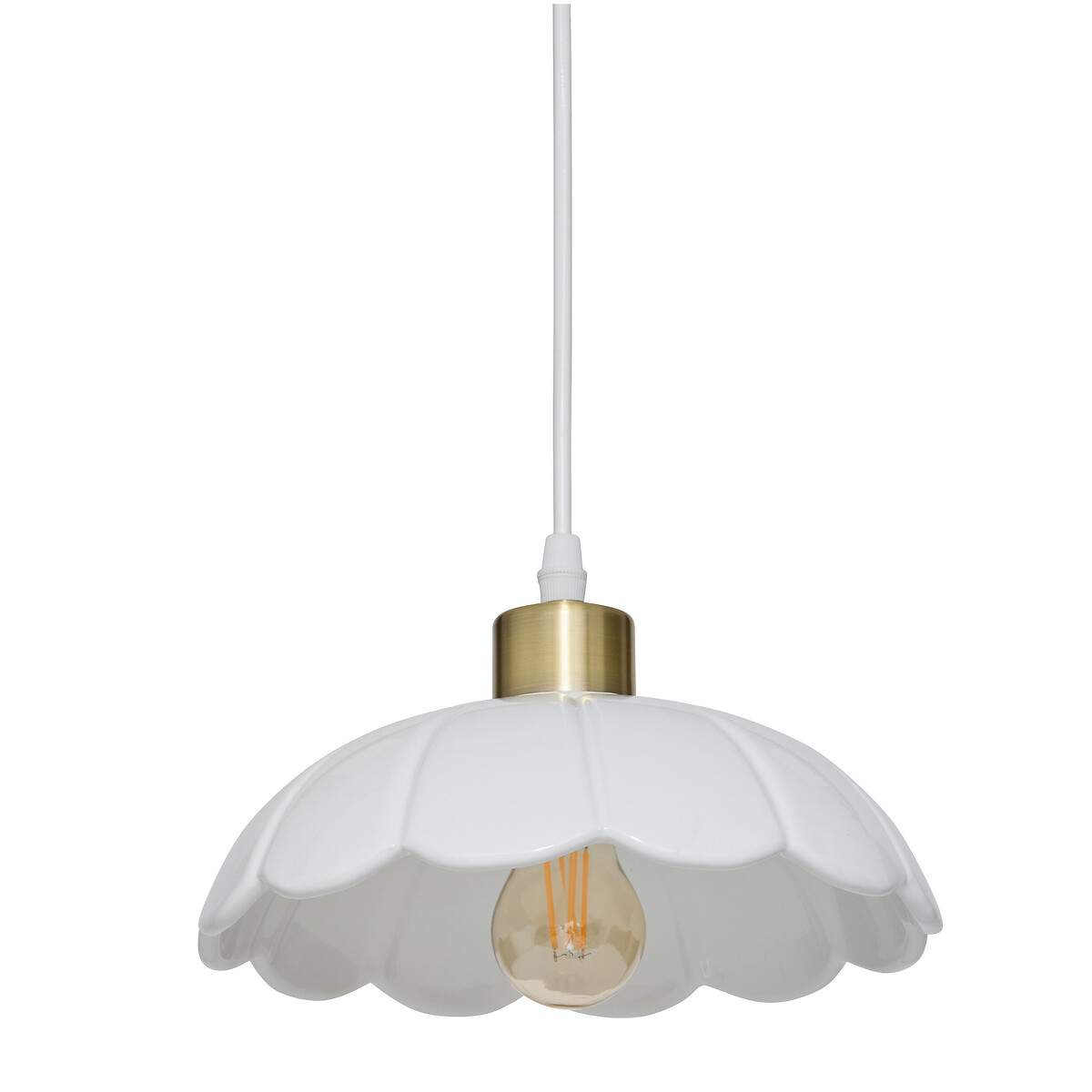 L&aacute;mpara de techo BRUNA blanca de cer&aacute;mica 23cm