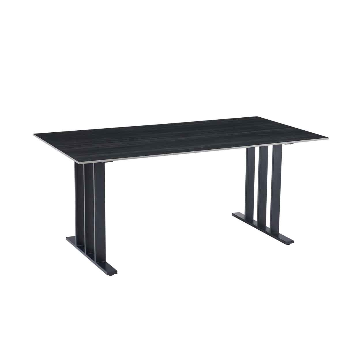 Mesa de comedor PISA negra con tablero de cer&aacute;mica