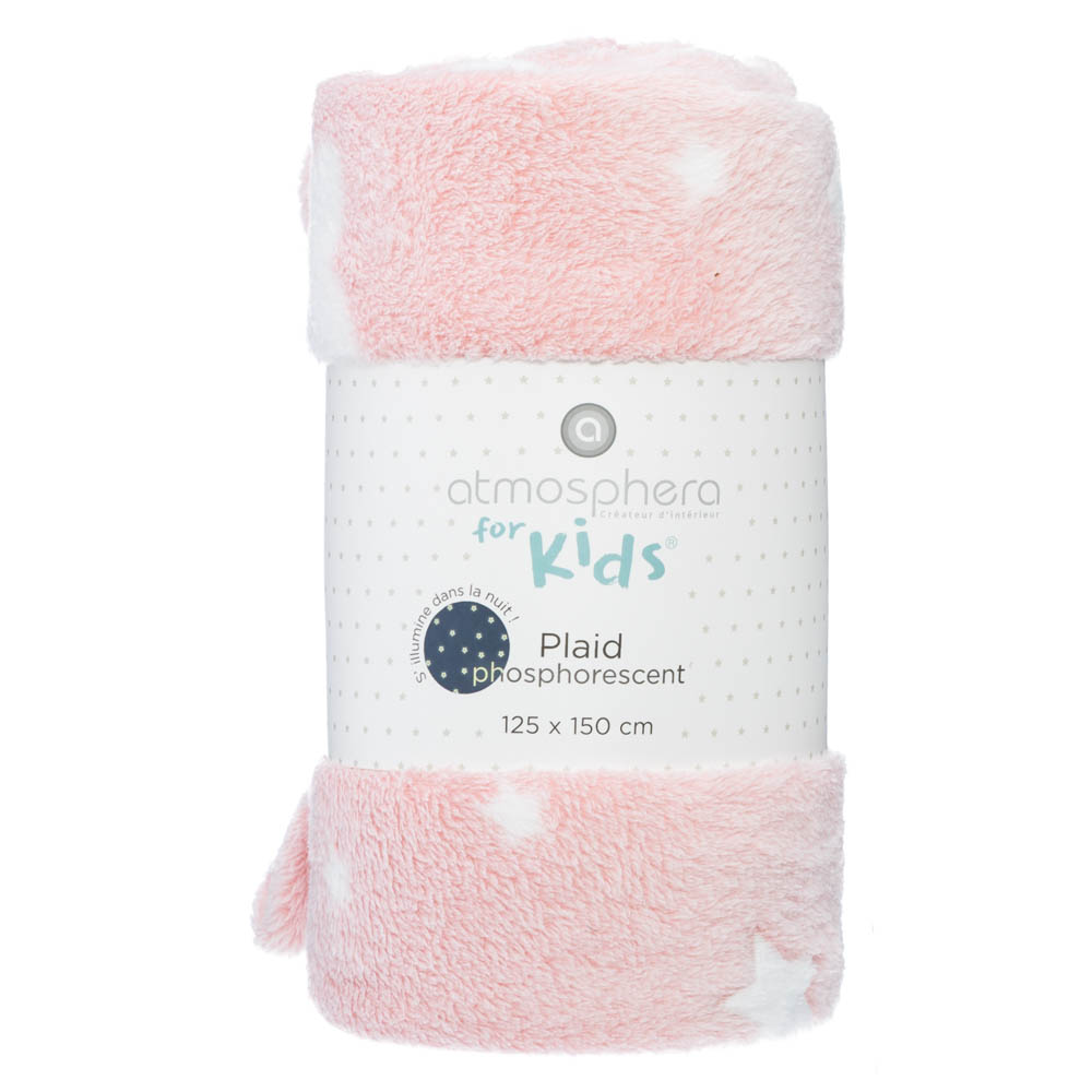 Manta Rosa Con Estrellas 150x125Cm