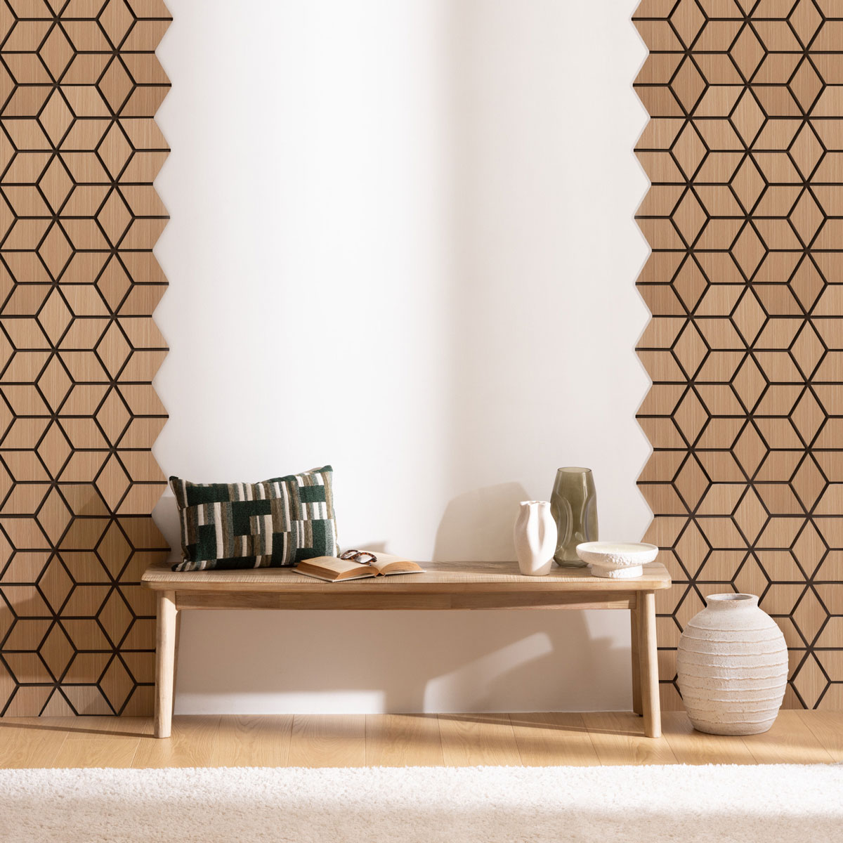 Panel decorativo hexagonal beige CLINT 69x56,5cm