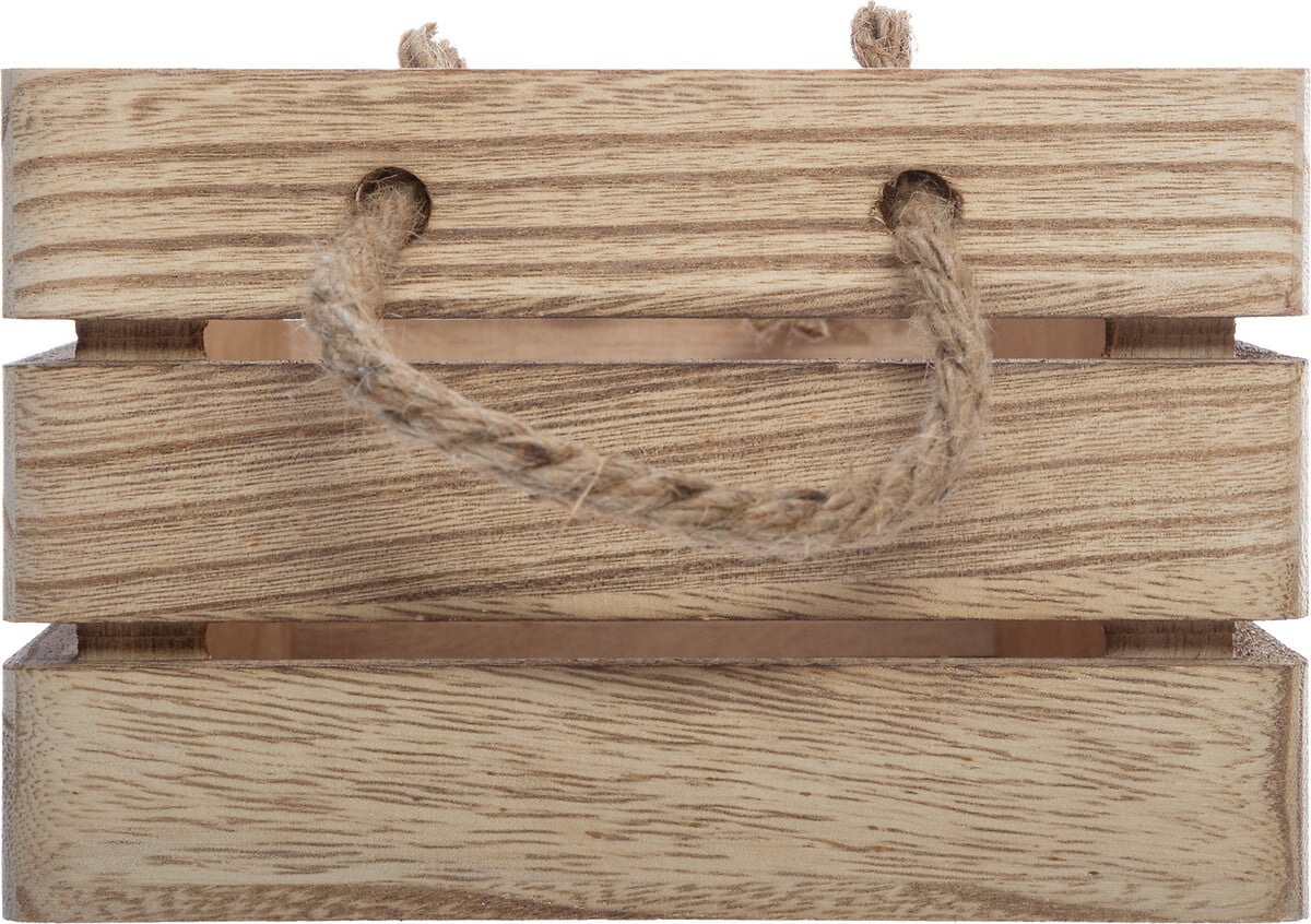 Caja De Madera Beige 35.2x25.1x15Cm