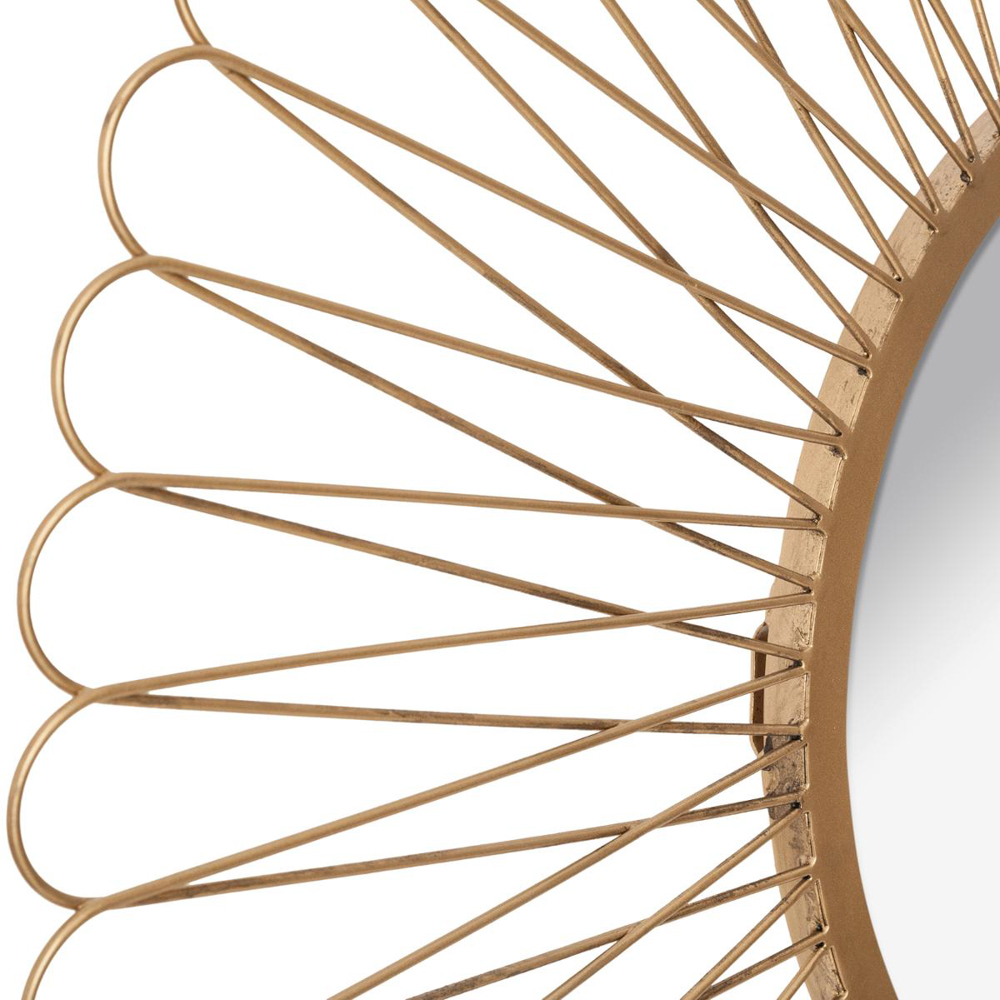 Espejo decorativo SOL marrón de metal 