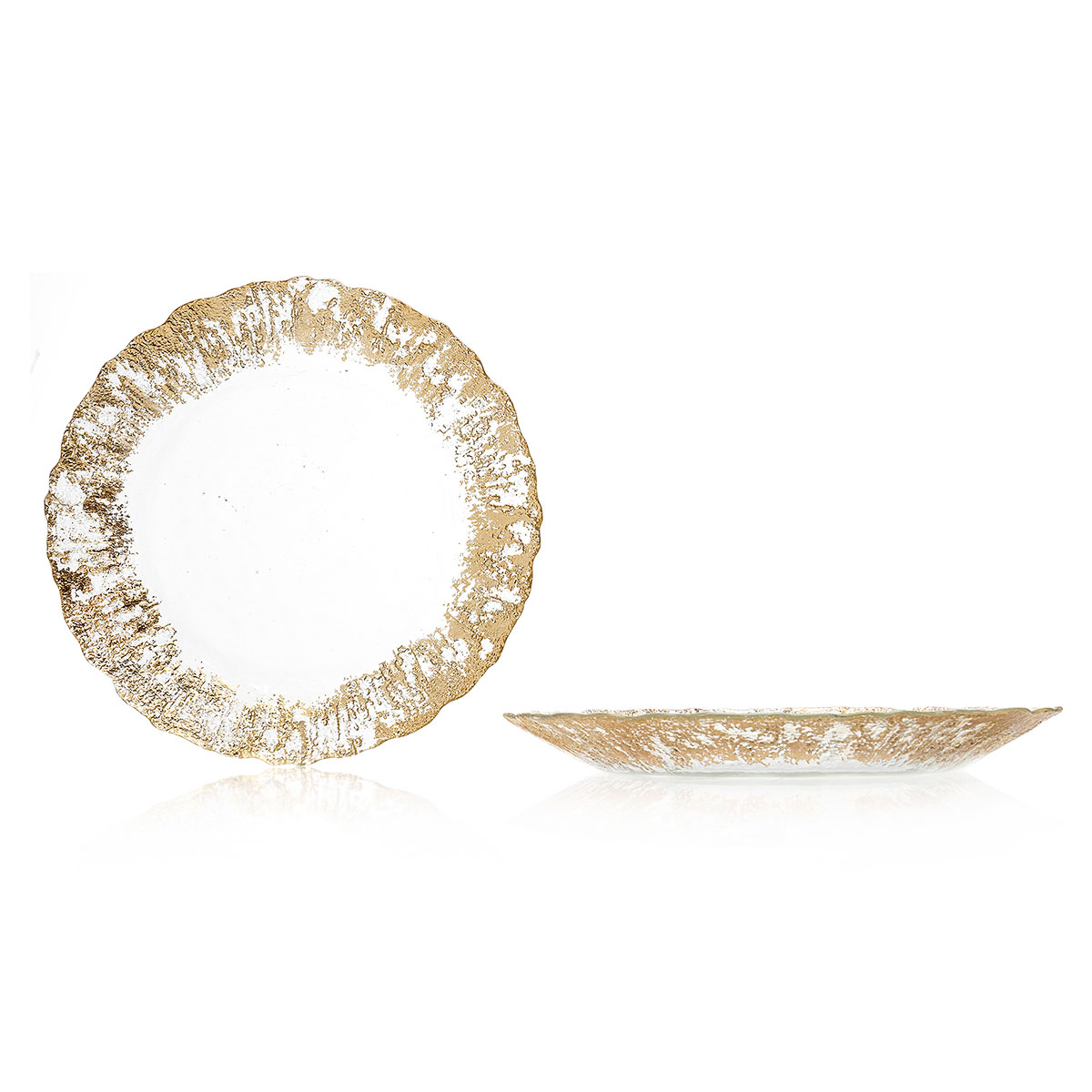 Plato para tarta con borde dorado 21,5cm