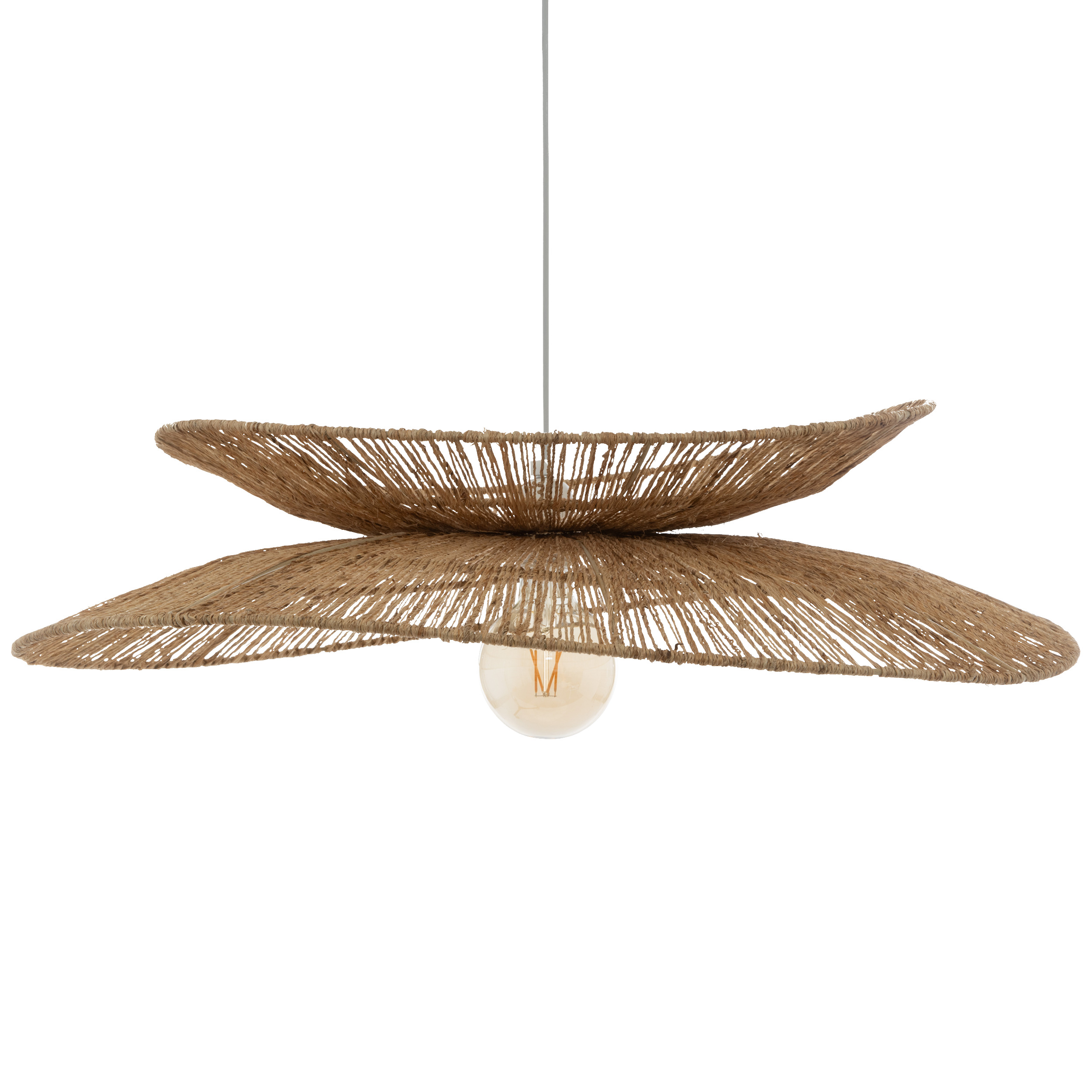 L&aacute;mpara de techo ALARA beige de yute 69.5cm