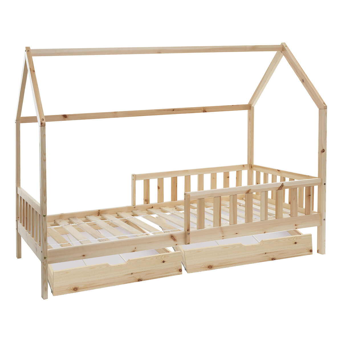 Cama Montessori Natural Con 2 Cajones