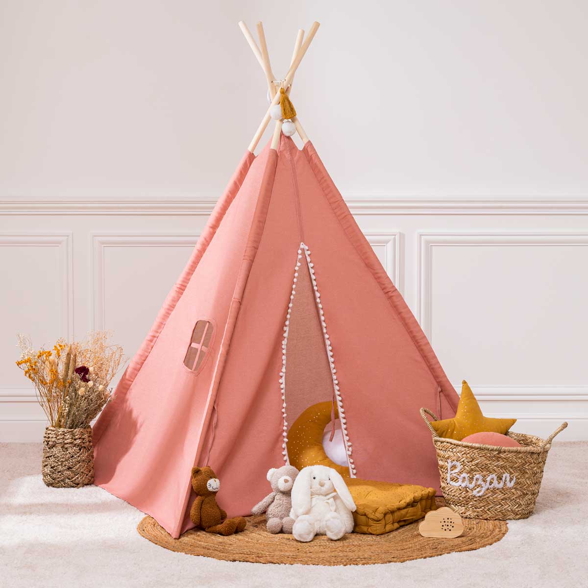 Tienda Tipi Rosa 120x120x160Cm
