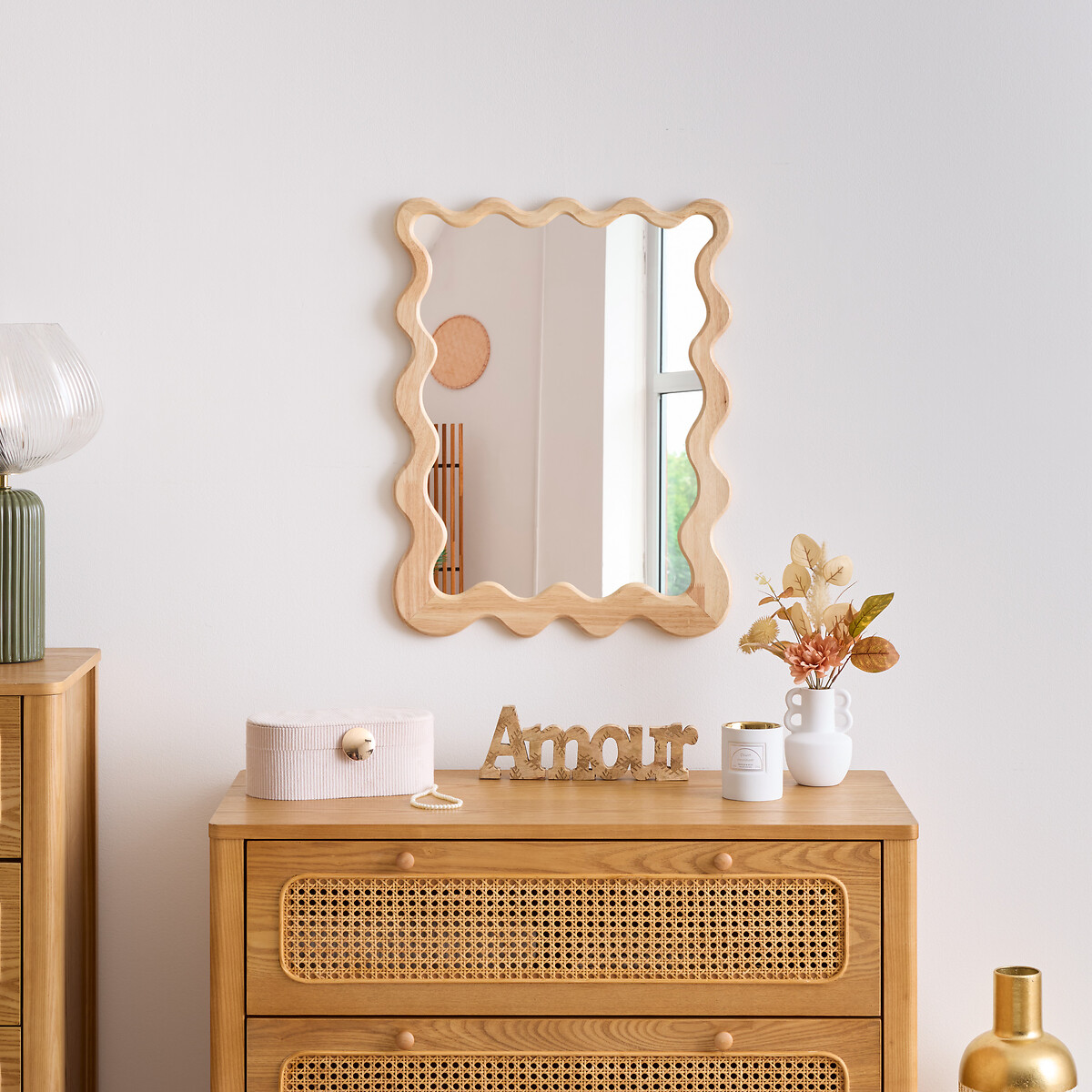 Espejo de pared beige 62cm