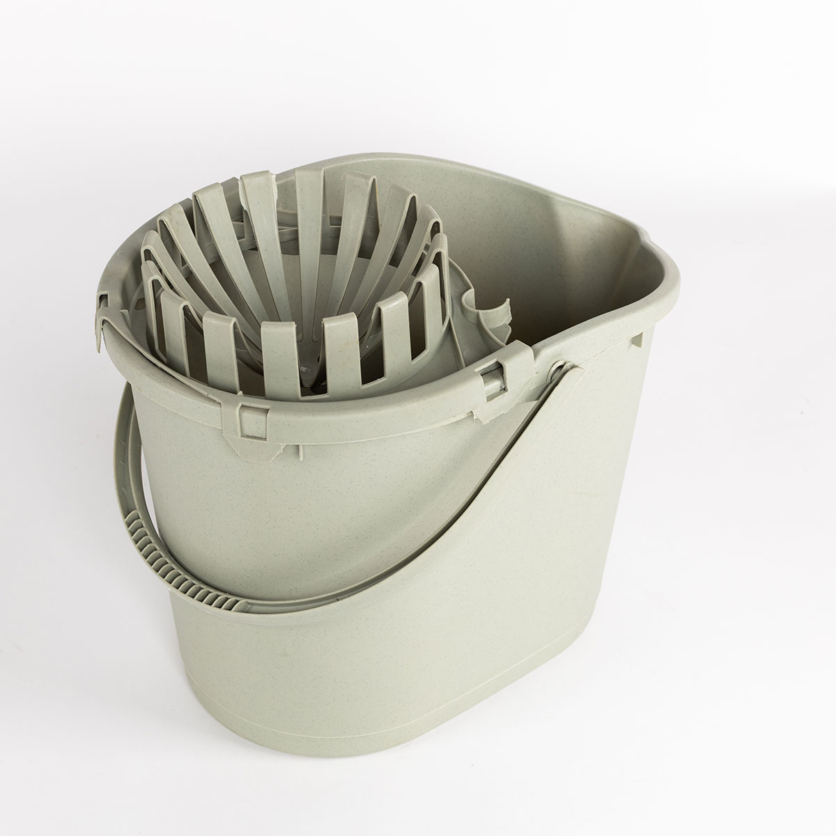 Cubo con exprimidor verde 16L