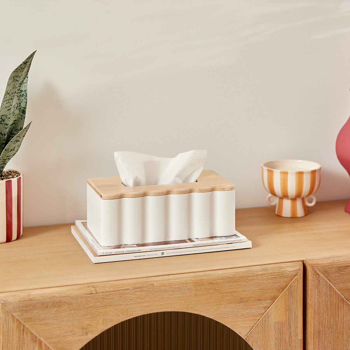 Porta pa&ntilde;uelos papel CHERRI blanco